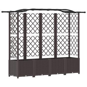 vidaXL Hochbeet mit Rankgitter und Dach Braun 204 x 40 x 138 cm PP