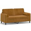 vidaXL 2-Sitzer-Sofa mit Kissen Braun 140 cm Samt