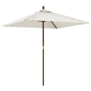 vidaXL Sonnenschirm mit Holzmast Sandfarben 198x198x231 cm