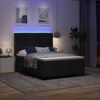 vidaXL LED Boxspringbett mit Matratze Schwarz 160 x 200 cm Stoff