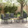 vidaXL Gartenm&ouml;bel Set 4 pcs Schwarz und Dunkelgrau