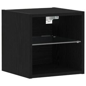 vidaXL TV-Wandschrank mit LED-Leuchten Schwarz 30x28,5x30 cm