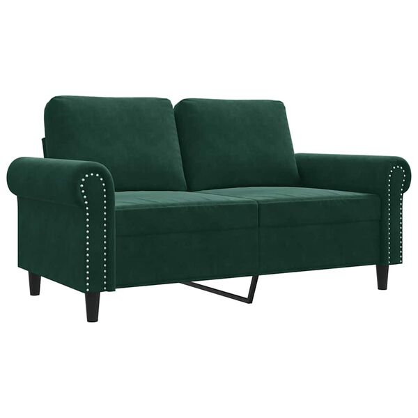 vidaXL 2-Sitzer-Sofa Dunkelgrün 120 cm Samt