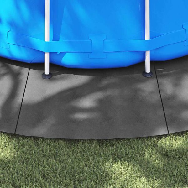 vidaXL Bodenfolie für Pools Hellgrau Ø 610 cm Polyester-Geotextil