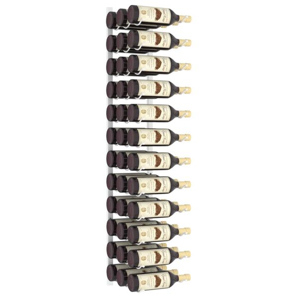 vidaXL Wand-Weinregal f&uuml;r 36 Flaschen Wei&szlig; Eisen