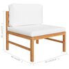 vidaXL 8-tlg. Garten-Lounge-Set mit Creme Kissen Massivholz Teak