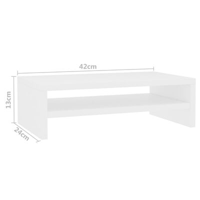 vidaXL Monitorständer Weiß 42×24×13 cm Spanplatte