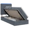 vidaXL LED-Speicherbett mit Matratze Dunkelgrau 90 x 200 cm Samt