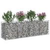 vidaXL Gabionen Hochbeet Silber 200 x 50 x 60 cm Verzinkter Stahl