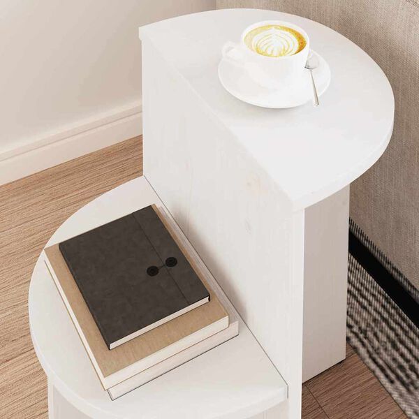 vidaXL Couchtisch Wei&szlig; 50 x 40 x 50 cm Massivholz Kiefer