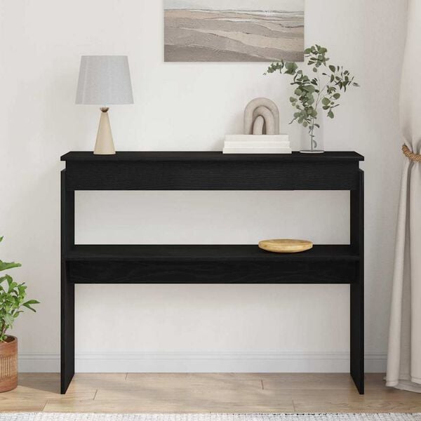 vidaXL Konsolentisch Schwarz Eichen-Optik 80 x 30 x 102 cm