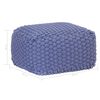 vidaXL Handgestrickter Pouf Blau 50 x 50 x 30 cm Baumwolle
