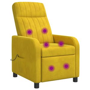 vidaXL Massage Relaxsessel Gelb Samt (V)
