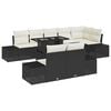 vidaXL Garten-Sofa-Set mit Kissen mit Speicher 9 pcs Schwarz und Creme
