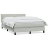 vidaXL Boxspringbett mit Matratze Hellgrau 140x210 cm Samt