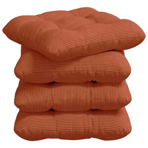 vidaXL Sitzkissen 4 stk. Cordstoff Rot-Orange 45 x 45 cm