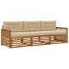 vidaXL Outdoor-Sofagarnitur 3 stk. Natur und Beige