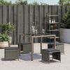 vidaXL Gartenhocker mit Kissen 4 Stk. Grau 41x41x36 cm Poly Rattan