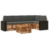 vidaXL Outdoor-Sofagarnitur 6 stk. Natur und Anthrazit Polyester