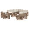 vidaXL Gartensofa-set Verstellbar 12 pcs Beige Poly-Rattan