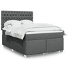 vidaXL Boxspringbett mit Matratze Dunkelgrau 160x200 cm Stoff