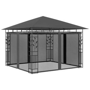 vidaXL Pavillon mit Moskitonetz 3x3x2,73 m Anthrazit 180 g/m&sup2;