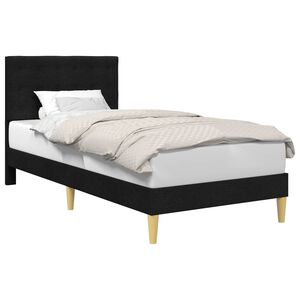 vidaXL Bettrahmen mit Kopfteil Schwarz 80 x 200 cm Stoff