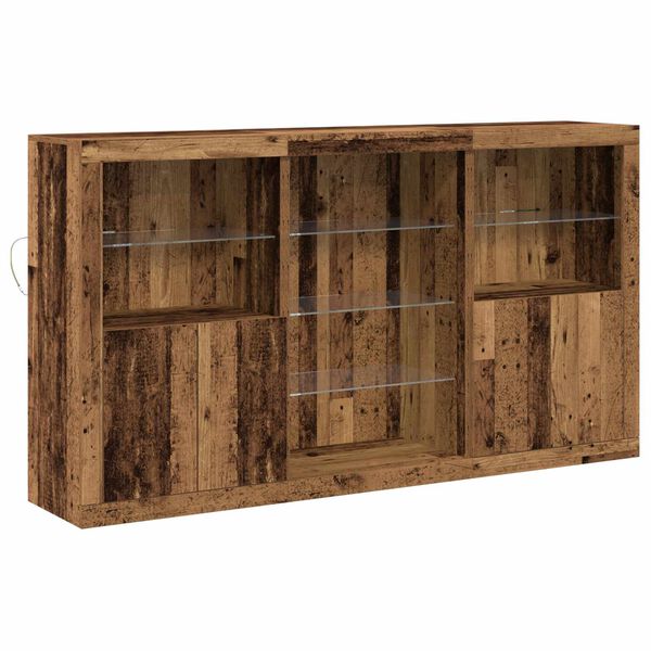 vidaXL LED-Sideboard Altholz 181,5 x 37 x 100 cm Holzwerkstoff