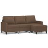 vidaXL 3-Sitzer-Sofa mit Hocker Braun 180 cm Stoff
