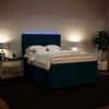 vidaXL Boxspringbett mit Matratze Blau 140x190 cm Samt
