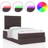 vidaXL Ottoman-Bett mit Matratze & LEDs Dunkelbraun 120x190 cm Stoff