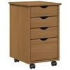 vidaXL Rollschrank mit Rollen MOSS Honigbraun 34 x 39 x 56 cm