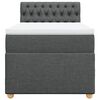 vidaXL Boxspringbett mit Matratze Dunkelgrau 80x200 cm Stoff