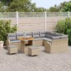 vidaXL Garten-Sofa-Set mit Kissen mit Kissen 12 pcs Beige und Hellgrau