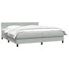 vidaXL Boxspringbett mit Matratze Hellgrau 180x210 cm Samt