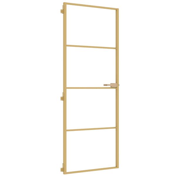 vidaXL Innent&uuml;r Schlank Golden 76x201,5 cm Hartglas und Aluminium