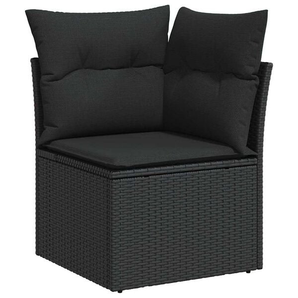 vidaXL Gartensofa-set mit Kissen 6 pcs Schwarz Poly Rattan