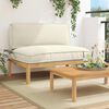vidaXL Sofa Set mit Kissen Creme 120 x 80 x 69 cm Massivholz Akazie