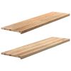 vidaXL Fensterb&auml;nke 2 Stk. Unbehandelt 160x40x2 cm Massivholz Eiche