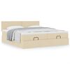 vidaXL Ottoman-Bett mit Matratzen Creme 200x200 cm Stoff