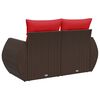 vidaXL Gartensofa mit Kissen 2-Sitzer Braun Poly Rattan