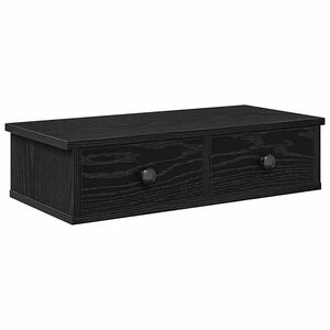 vidaXL Wandregal mit Schubladen Schwarz 60x28x15 cm Holzwerkstoff