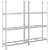 vidaXL Reifenregale mit 3 B&ouml;den 2 Stk. Silbern 110x40x200 cm Stahl