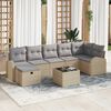 vidaXL Sofa Set mit Kissen mit Speicher Beige und Hellgrau Poly-Rattan