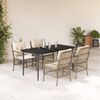 vidaXL 5-tlg. Garten-Essgruppe mit Kissen Beige Poly Rattan