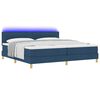 vidaXL LED Boxspringbett mit Matratze mit LED Blau 200 x 200 cm Stoff