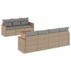 vidaXL 8-tlg. Garten-Sofagarnitur mit Kissen Beige Poly Rattan