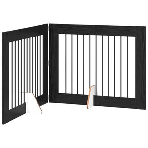vidaXL Klappbares Hundetor mit St&auml;ndern 2 stk. Schwarz Eichen-Optik