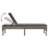 vidaXL Sonnenliege mit Auflage Grau 55x200x44 cm Poly Rattan