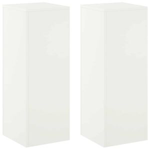 vidaXL Pflanzenst&auml;nder 2 pcs Wei&szlig; 30 x 30 x 80 cm Stahl